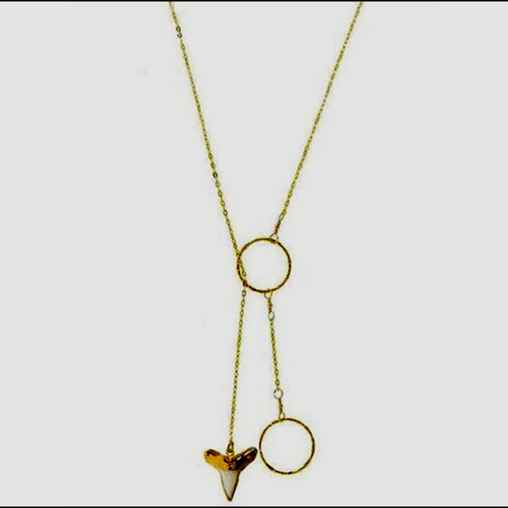 Charlene K's Real Shark Tooth Lariat Pendant Necklace-Boutique